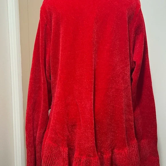 ELLOS WRAP BRIGHT RED SOFT SWEATER LONG SLEEVE SIZE 22/24 1X. - Picture 6 of 9